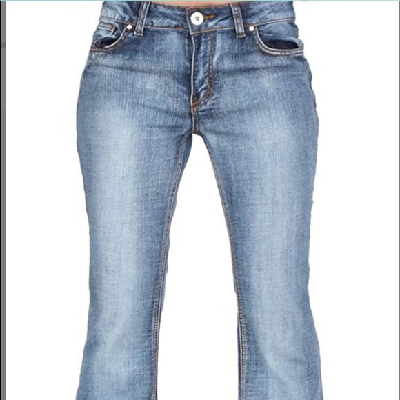 Vintage Denim look,with 14 in flare bottom, mid-rise,32in inseam.60s,70s look - Picture 8 of 10
